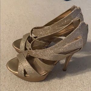 Aldo gold glittery heels